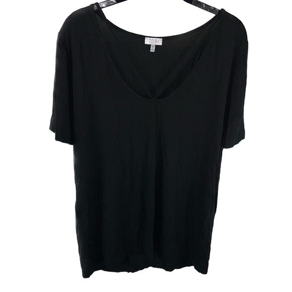 Tobi Shirt Strappy V-Neck Top Short Sleeve Pullover Flowy Oversized Top - Picture 1 of 8